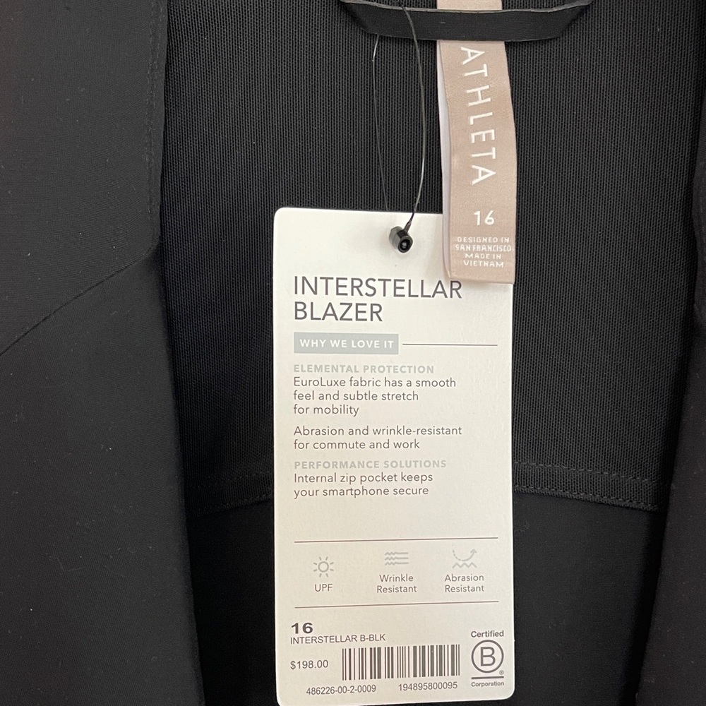 Athleta Black Interstellar Blazer